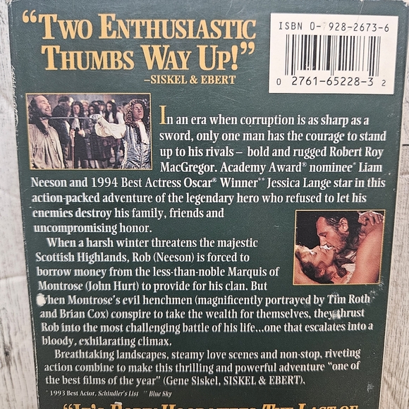 Rob Roy VHS Liam Neeson Jessica Lange 1995 - Picture 7 of 9